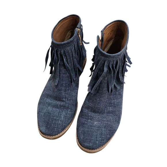 Kate Spade Women's Boots Size 9 Chambray Fringe Country Concert Boho - Picture 2 of 7